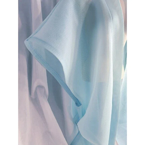 Blue Mesh Kimono Sleeves Flowy Stretch Boho Cover Up Womens One Size Aruba - Picture 3 of 9